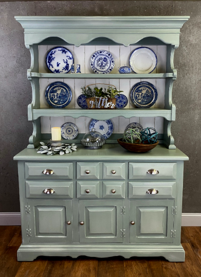 Farmhouse hutch painted vintage