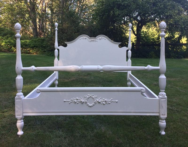 White painted bed for childs bedroom