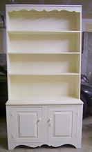 white distressed hutch